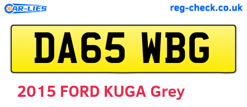 DA65WBG are the vehicle registration plates.