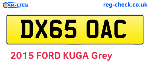 DX65OAC are the vehicle registration plates.