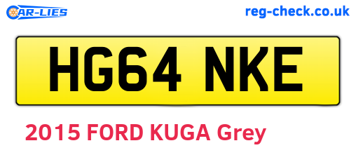 HG64NKE are the vehicle registration plates.