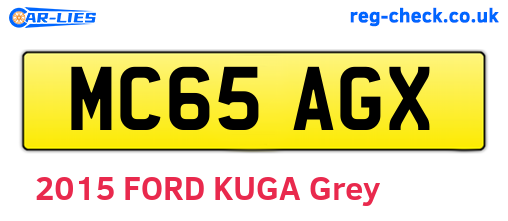 MC65AGX are the vehicle registration plates.