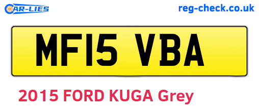 MF15VBA are the vehicle registration plates.