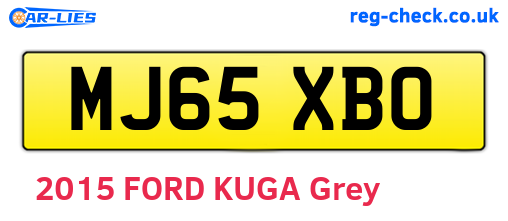 MJ65XBO are the vehicle registration plates.