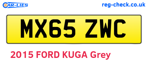 MX65ZWC are the vehicle registration plates.