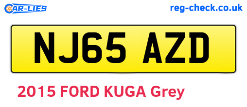 NJ65AZD are the vehicle registration plates.