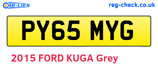 PY65MYG are the vehicle registration plates.