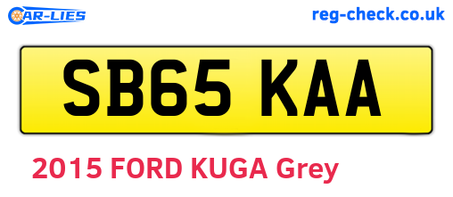 SB65KAA are the vehicle registration plates.