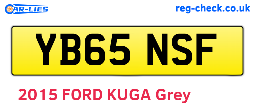 YB65NSF are the vehicle registration plates.