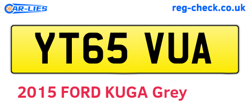 YT65VUA are the vehicle registration plates.
