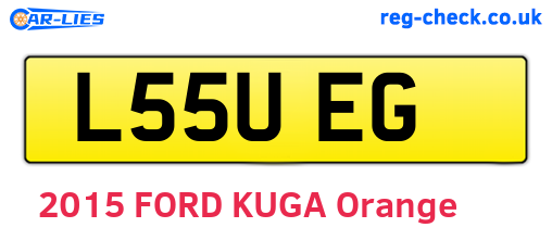 L55UEG are the vehicle registration plates.