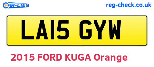LA15GYW are the vehicle registration plates.