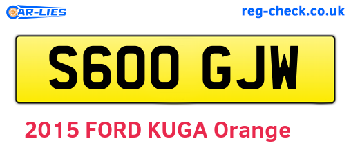 S600GJW are the vehicle registration plates.