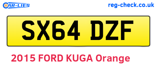 SX64DZF are the vehicle registration plates.