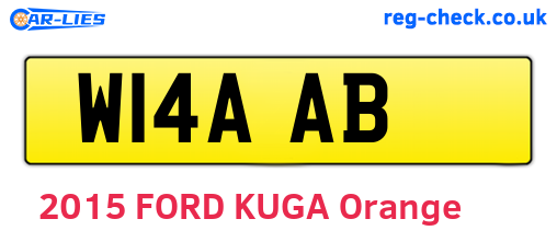 W14AAB are the vehicle registration plates.