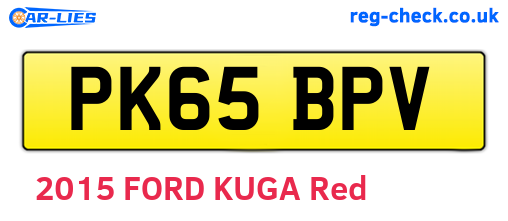 PK65BPV are the vehicle registration plates.