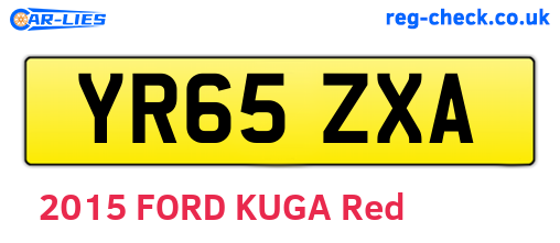 YR65ZXA are the vehicle registration plates.