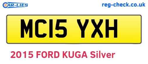 MC15YXH are the vehicle registration plates.
