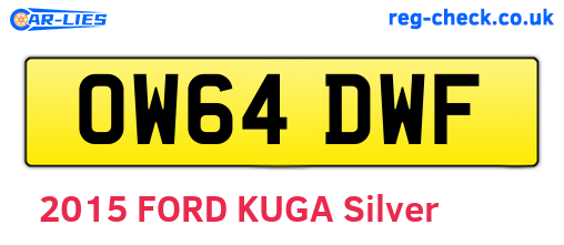 OW64DWF are the vehicle registration plates.