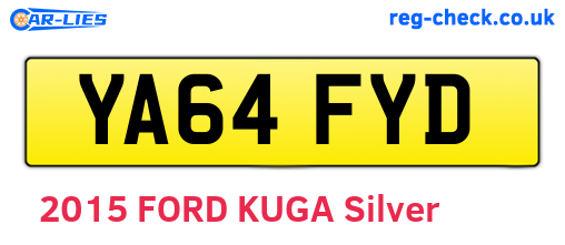 YA64FYD are the vehicle registration plates.