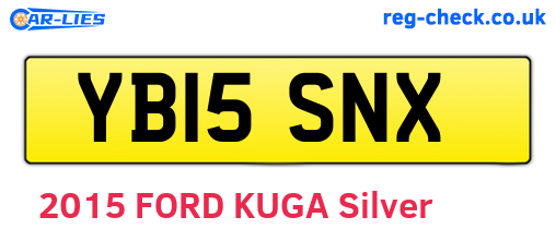 YB15SNX are the vehicle registration plates.