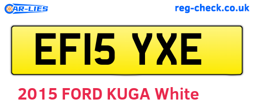 EF15YXE are the vehicle registration plates.