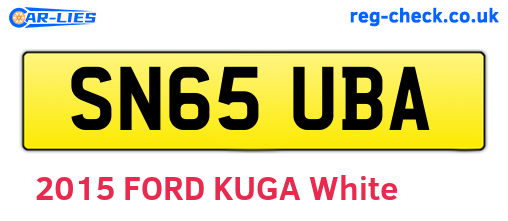 SN65UBA are the vehicle registration plates.