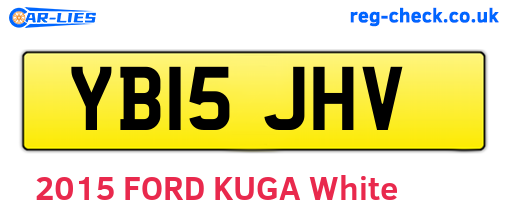 YB15JHV are the vehicle registration plates.