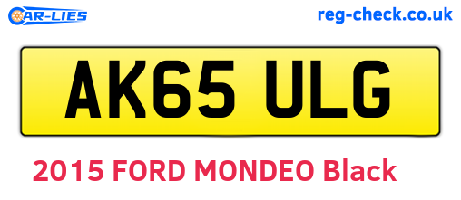 AK65ULG are the vehicle registration plates.
