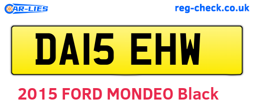 DA15EHW are the vehicle registration plates.