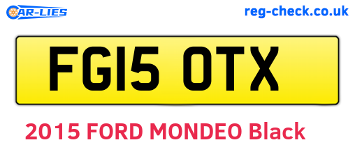 FG15OTX are the vehicle registration plates.