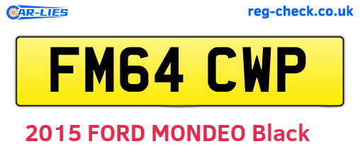 FM64CWP are the vehicle registration plates.