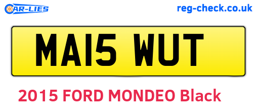 MA15WUT are the vehicle registration plates.