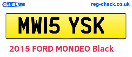 MW15YSK are the vehicle registration plates.