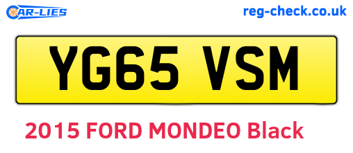 YG65VSM are the vehicle registration plates.