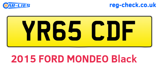 YR65CDF are the vehicle registration plates.