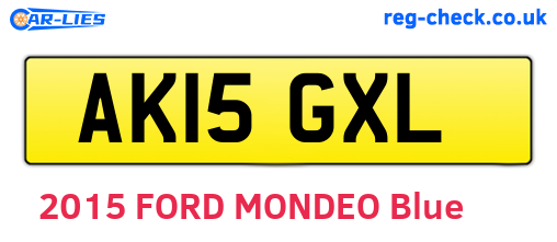 AK15GXL are the vehicle registration plates.
