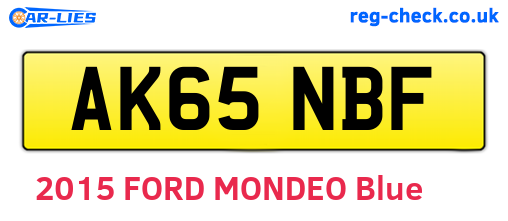 AK65NBF are the vehicle registration plates.