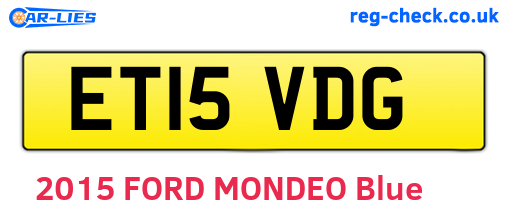 ET15VDG are the vehicle registration plates.