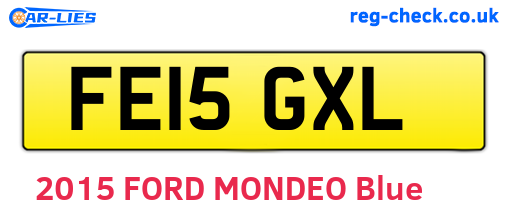 FE15GXL are the vehicle registration plates.