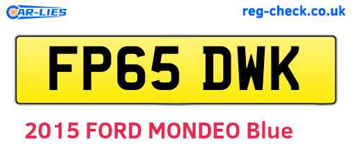 FP65DWK are the vehicle registration plates.