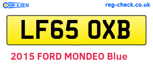 LF65OXB are the vehicle registration plates.
