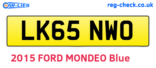 LK65NWO are the vehicle registration plates.