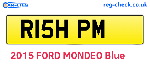 R15HPM are the vehicle registration plates.