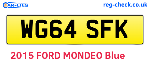 WG64SFK are the vehicle registration plates.