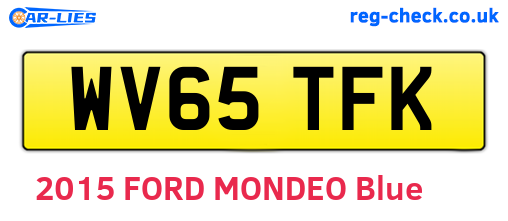 WV65TFK are the vehicle registration plates.