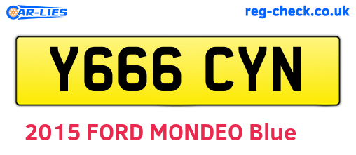 Y666CYN are the vehicle registration plates.