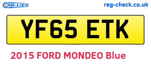 YF65ETK are the vehicle registration plates.