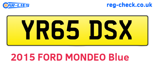YR65DSX are the vehicle registration plates.