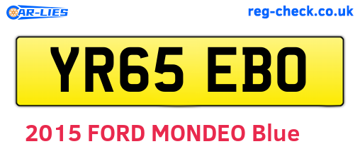 YR65EBO are the vehicle registration plates.