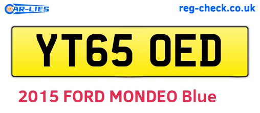 YT65OED are the vehicle registration plates.