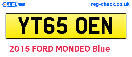YT65OEN are the vehicle registration plates.
